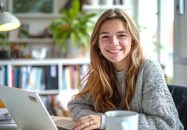 Girl Using laptop Natural Body Intellignence