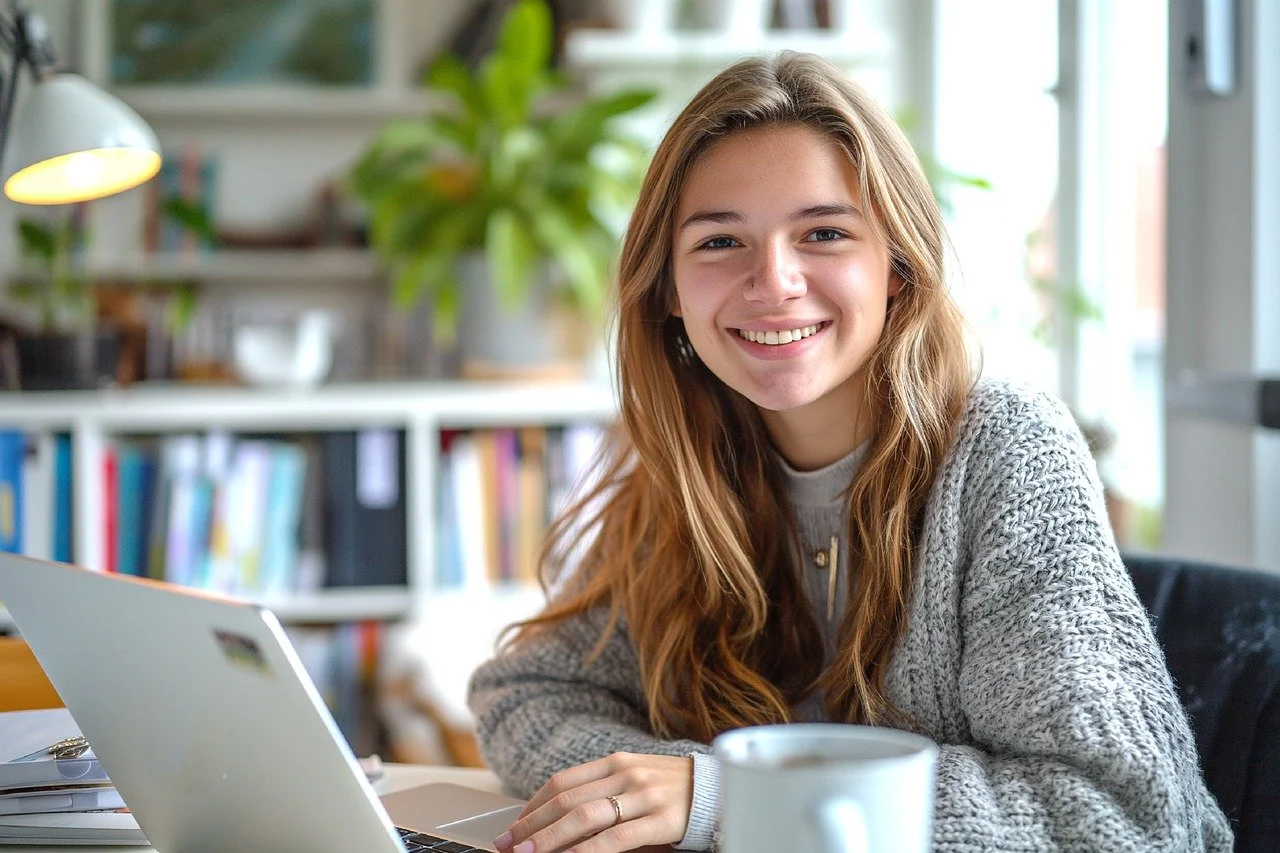 Girl Using laptop Natural Body Intellignence