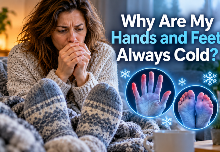 Cold hands and feet illustrating persistent cold extremities