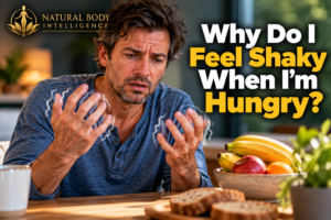 Man experiencing shaky hands and weakness when hungry