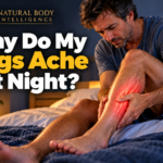 Man experiencing aching calf and leg pain at night